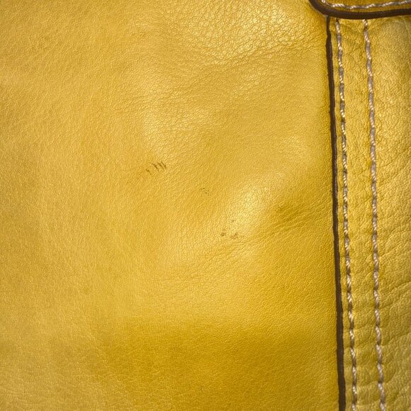 Fossil Womens Genuine Leather Yellow Crossbody Bag Adjustable Strap - Picture 7 of 16